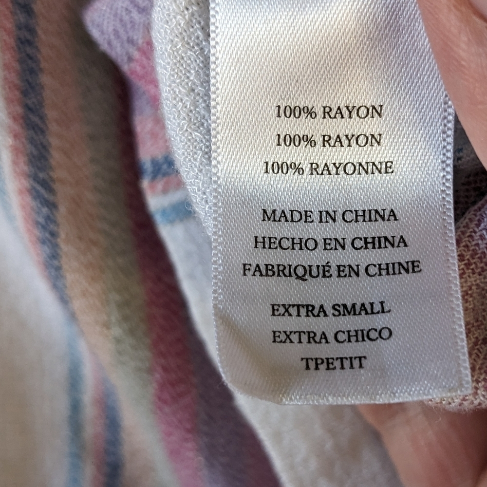 Rails Blouse Boxy Striped Metalic Thread Size XS - Picture 9 of 12